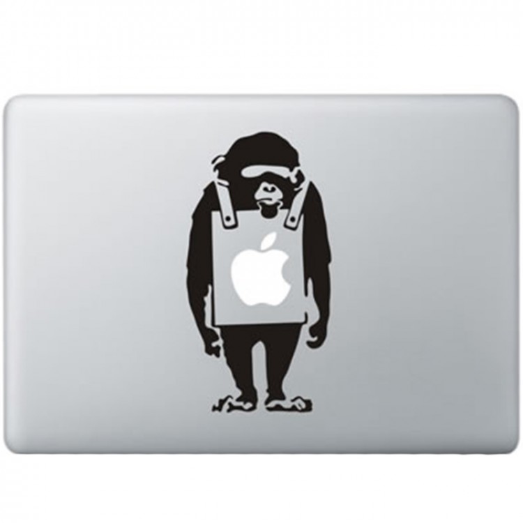 Banksy Verdrietige Aap MacBook Sticker Zwarte Stickers